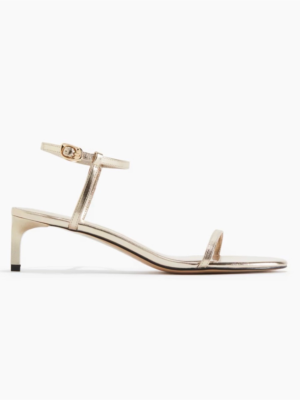 Metallic Gold Strappy Sandals with Ankle Tie